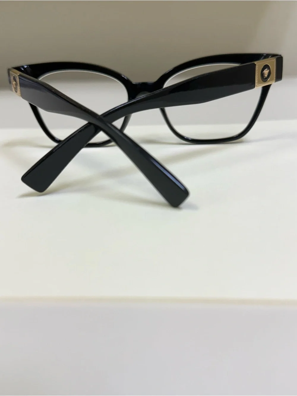 Versace MOD 3294 Black Cat Eye Prescription Eyeglasses Gold Medusa 53-18-140